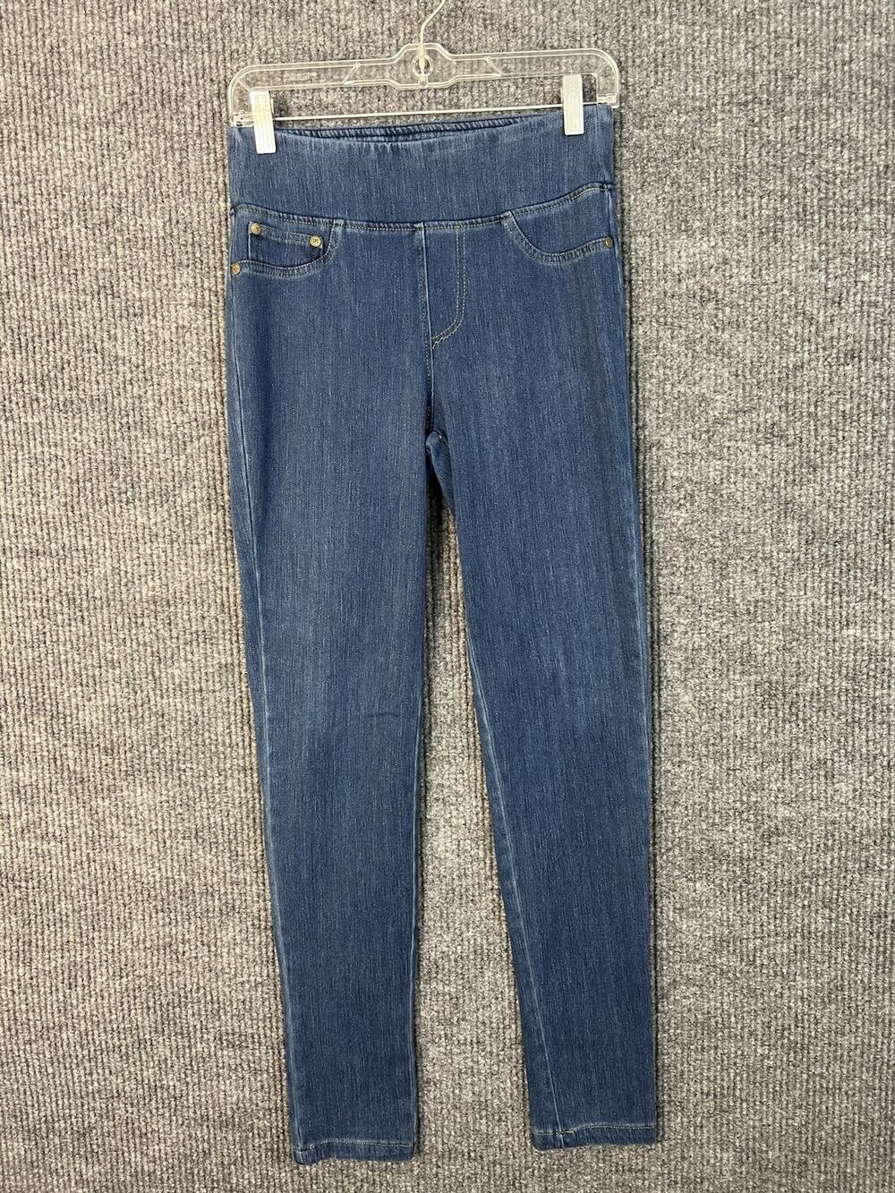 DG2 Diane Gilman Leggings Womens XS Tall Denim Blue Pull On Ankle High Rise